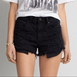 American Eagle High-rise Black Festival Shorts